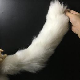 Magicfur vraie fourrure blanc 50 cm queue de renard sac porte-clés breloque doux moelleux porte-clés pendentif accessoires84890112637