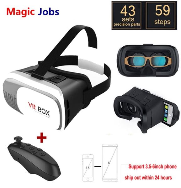 MagicJobs VR Box 20 Gafas Google Cardboard Virtual Reality 3D VR Lunes pour iPhone Xiaomi 35 60 pouces SmartphoneBluetooth G844402