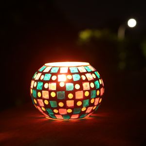 Magicnight Color Changing Mosaic Solar Table Light, Glass Bowl Small Disco Globe Ball Night Lamp voor Tuin Patio Porch