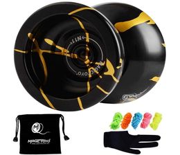 Magicyoyo N11 alliage d'aluminium professionnel Yoyo insensible Yoyo balle noir doré sac gant 5 cordes T2001169320589