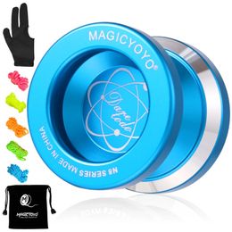 MAGICYOYO N8 Yoyo profesional sin respuesta Yoyo de aluminio y Metal de tamaño insuficiente para niños 5 cuerdas YoYo bolsa guante como regalo 240301