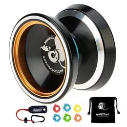 MAGICYOYO Yoyo professionnel Non réactif M001-BAlloy Yoyo en aluminium avec anneau métallique intermédiaire YoyoExtra 5 StringBag 240126