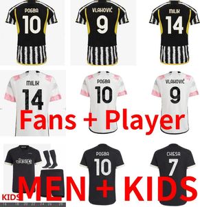 Maglia Juve 23 24 Maillots de football Kit enfants 2023 2024 POGBA KOSTIC DANILO Maillot Maglie Football Shirts VLAHOVIC MILIK CHIESA DANILO LOCATELLI Accueil Zebra FC KEAN