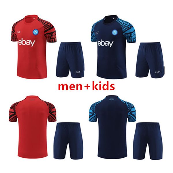 Maglia Napoli 23/24 Kid Kit Nápoles Liga de Campeones Fútbol Cuarto Halloween Edición Especial OSIMHEN LOBOTKA SsCTRACKSUIT chandal futbol traje de entrenamiento de fútbol