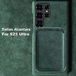 Magneet Alcantara telefoonhoesje op voor Magsafe Wallet Samsung Galaxy S23 S24 Ultra 5G Global S 23 24 S24ultra 256/512 MacSafe