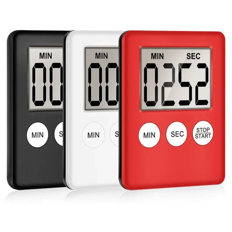 Magnet Kitchen Timer Electronic LCD Digitale scherm Kooktis Countdown Clock Alarm Sleep Stopwatch Clocks Kitchen Gadget