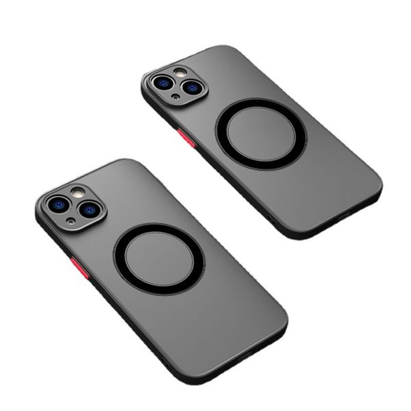 Étuis transparents mats de chargement sans fil magnétique pour iPhone 15 14 Plus 13 12 11 Pro Max Samsung S24 S23 S22 Skin Feel Silicone Lens Protector Cover DHL gratuit