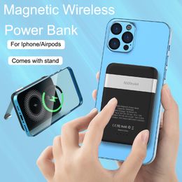 Magnétique 15W Power Banks Charge Rapide Sans Fil Pour Iphone 13 12 Pro Max Airpods 5000mAh Power Bank Induction Charge Téléphone Batterie Externe