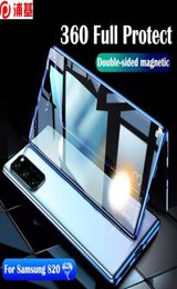 Étui pour Samsung à Adsorption magnétique S20 S10 S9 S8 Note 10 9 8 A50 A70 Plus Double face en verre trempé métal Cover1047341