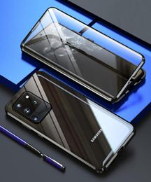 Funda de vidrio de adsorción magnética para Samsung s21 S20 Plus S10e S9 S8 Note 10 Pro Note 9 A70 A51 note20 cubierta protectora de metal8187261