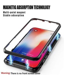 Adsorption magnétique Cadre métallique Couvre-aimant arrière en verre trempé pour l'iPhone 6 6s 7 8 Plus xr xs Max Samsung Galaxy S107099028