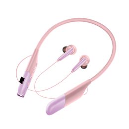 Magnetische AKZ-R11 opvouwbare oortelefoons BT 5.1 kleurrijke hangende nekband sportfitness coole hoofdtelefoon met zaklampheadsets