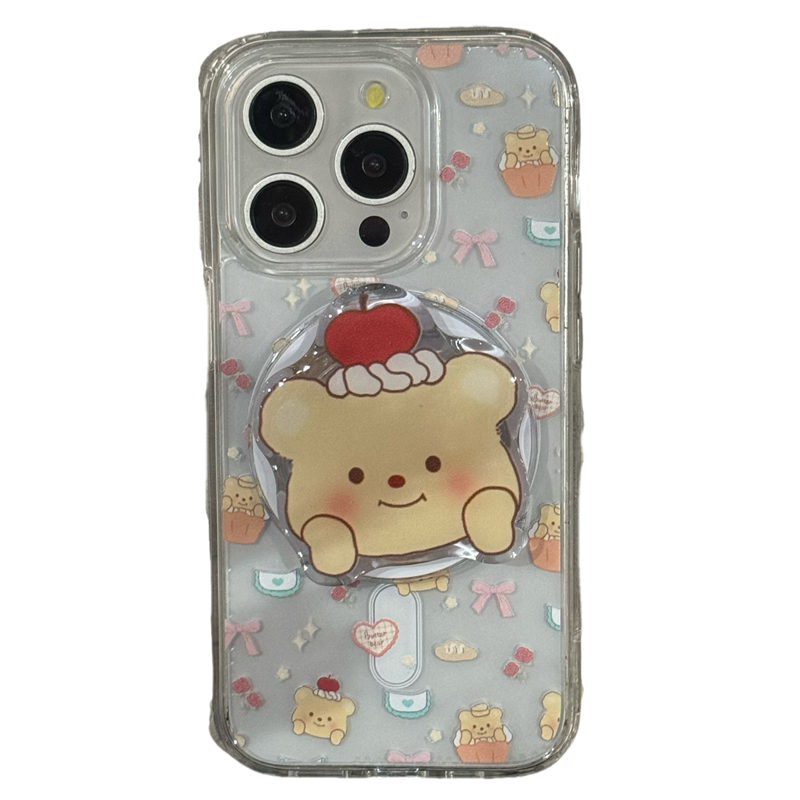 Magnetic Angel Butter Bear is suitable for Apple 15 14 13 12promax mobile phone case new 11 silicone protective cover