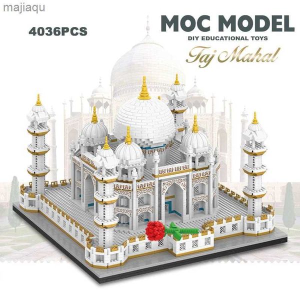 Bloques magnéticos 4036 Uds. MOC City Mini ladrillos Taj Mahal arquitectura mundialmente famosa Micro modelo India bloques de construcción juegos creativos juguetes para niños