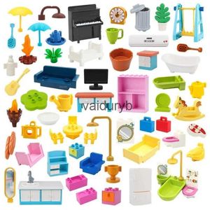 Bloques magnéticos Grandes bloques de construcción Casa de muñecas Cama Gabinete Mesa y sillas Muebles Compatible Ladrillos grandes Juguete educativo ldren Kid Giftsvaiduryb