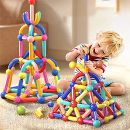 Magnetische blokken kinderen multi color kinderen bouwen bakstenen diy bouwset magneten speelgoed cadeau 220715