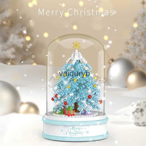 Bloques magnéticos árbol de Navidad caja de música decoración de escritorio bloques de construcción de partículas pequeñas ensamblaje de rompecabezas para niños Toysvaiduryb