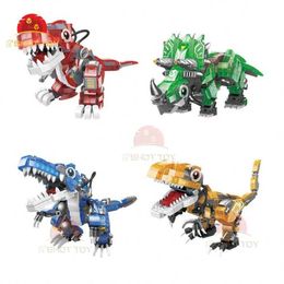 Blocs magnétiques Modèle de construction du modèle de construction miniature Tyrannosaurus rex mini bloc dinosaure Glow Edition Dinosaur Toy Childrens Best Gift WX