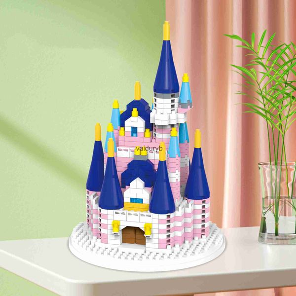 Bloques magnéticos, bloque de construcción de micropartículas, gran castillo de fantasía rosa para niños, rompecabezas de princesa para niña toyvaiduryb