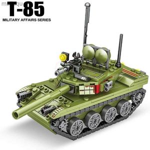 Magnetische Blokken Militaire T-85 Gevechtstank Voertuigen WW2 Leger Soldaat Cijfers Bouwstenen Kinderen Speelgoed Voor Kinderen Jongen