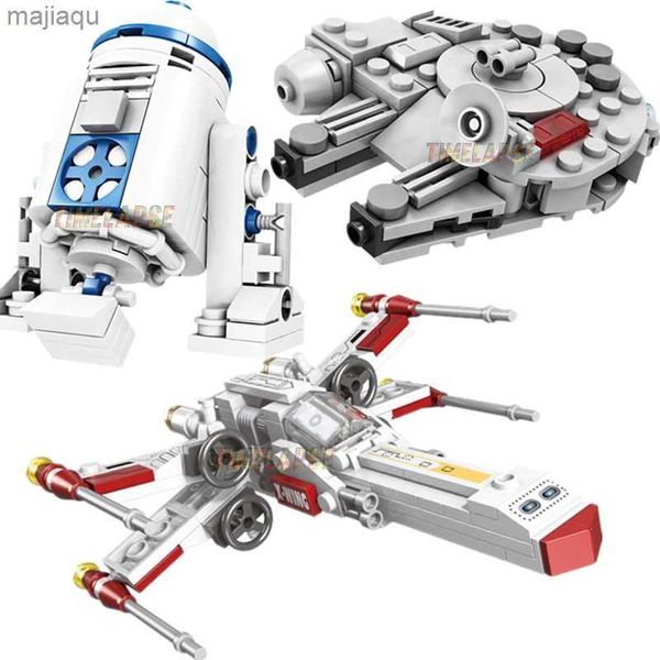 Bloques magnéticos NUEVO Star Fighter Avión Ala de avión Nave espacial Dirigible Mini R2 Robot Película Modelo clásico Conjuntos de bloques de construcción Ladrillos Toy City