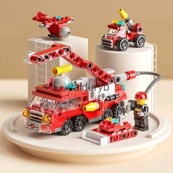 Blocs magnétiques Petites particules mini camion de pompier série de voitures de police jouets de puzzle pour enfants blocs de construction militaires garçon assemblyvaiduryb