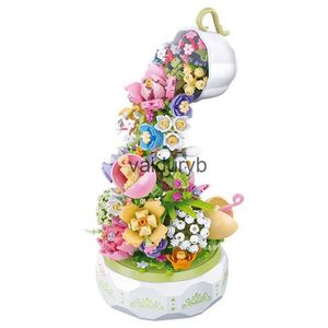 Magnetische blokken Technische theekopje Bloemverlichting Muziekdoos Bouwsteen Stad Home Decor Anime Creatief cadeau Speelgoed Voor ld Adultvaiduryb