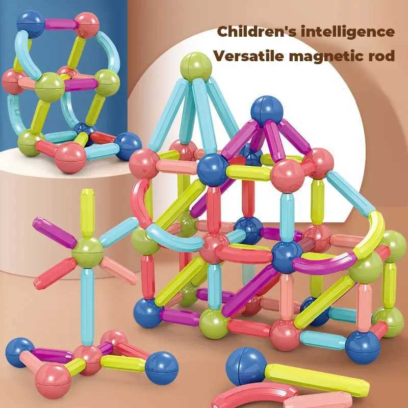 الكتل المغناطيسية المختلفة القضبان المغناطيسية التعليمية وألعاب البناء المغناطيسية للأطفال لبناء ألعاب ثلاثية الأبعاد كبيرة للأطفال WX