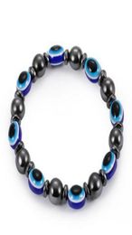 Bracelet magnétique Blue Evil Eye Hematite Stone Therapy Care Health Care Bangle Unisex Health Care Energy Bracelet Bijoux Gift6245136