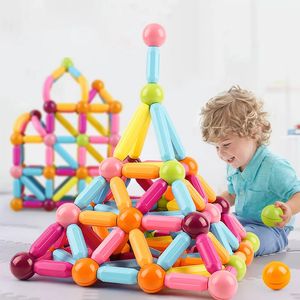 Blocs de construction magnétiques pour tout-petits bâtons magnétiques ensemble STEM éducatif Montessori jouet préscolaire enfants cadeau de noël 240110