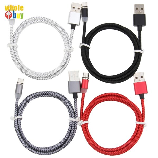 Cable magnético Micro USB tipo C Cable de carga rápida para Samsung Xiaomi Huawei cargador de imán de iluminación LED que fluye 500 Uds