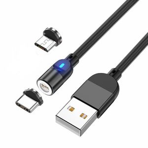 3in1 Magnetic Cables with 5pin 3A fast LED Charging Type C Magnet Charger Data Charge Micro USB Cord Mobile Phone Cable