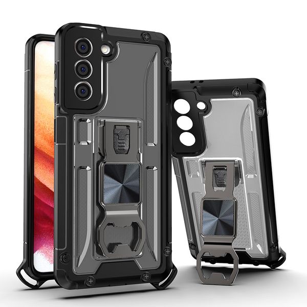 Fundas magnéticas para teléfono con soporte para coche para Samsung S21 S21Plus S21Ultra iPhone 12 11 Pro Max XS XR 7 8 Plus con cubierta de soporte de Metal