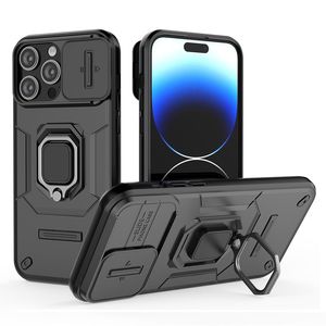 magnetische autohouder telefoonhoesjes voor iPhone 15 14 13 Pro Max dubbellaags zachte TPU en harde pc schokbestendig met ringhouder cover geschikt voor Samsung Galaxy S23 Plus S23Ultra A14 A24