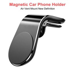 Support de téléphone magnétique pour voiture support de montage d'évent forme de L dans la voiture GPS support de téléphone magnétique Mobile pour iPhone X Samsung Huawei8601715