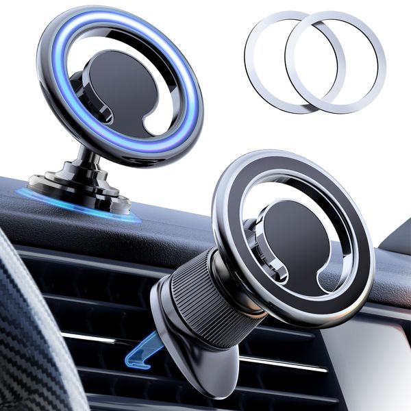 Support magnétique pour téléphone de voiture Compatible avec le support de téléphone portable MagSafe pour iPhone 12 13 Pro Max Mini support magnétique de pince d'aération de voiture