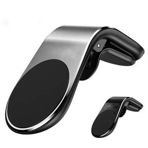 Magnetic Car Phone Holder L Shape Air Vent Mount Stand in Car GPS Mobile Phone Holder For iPhone 12 pro max