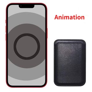 Portefeuille avec porte-cartes magnétique pour iPhone 15 14 Plus 13 12 11Pro Max, étui portefeuille en cuir MagSafe avec fonction d'animation
