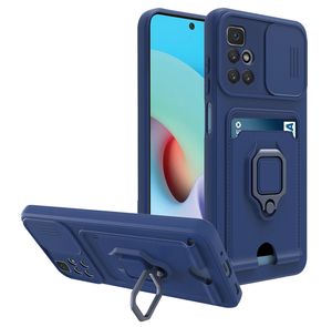 Ranura para tarjeta magnética Cámara deslizante Cajas de protección de ventana de empuje para RedMi Note 8 9 10 11 POCO M3 X3 NFC OPPO A54 A74 A94 A16 A16S A55 Realme C20 C21 MOTO E7 Power G9 G10 G30