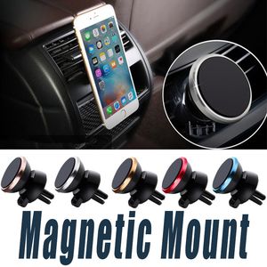 La voiture magnétique de téléphone portable monte les supports de téléphone mobile de rotation de 360 degrés avec 6 supports universels de fer magnétique