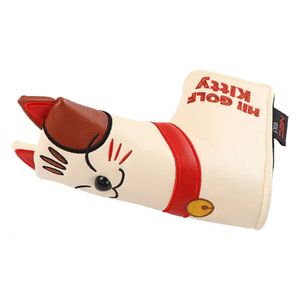 Cierre magnético Cute Kitty Hybrid Wood Head Cover Golf Club Headcovers Putter Blade Mallet Lucky Cat 240116