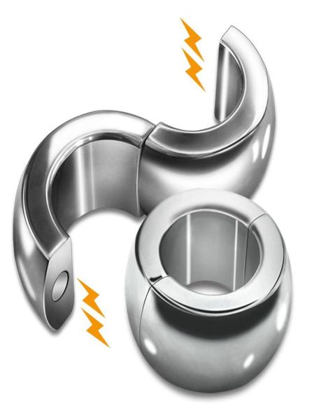 Anneau pénien magnétique anneau scrotum en acier inoxydable équipement de bondage BDSM pour homme petite moyenne grande taille amélioration de l'érection Devi9407609