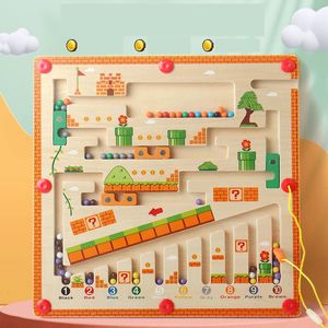 Magnetische Kleur en Nummer Doolhof Montessori Speelgoed voor 3 Jaar Oude Houten Puzzel Activiteitenbord Leren Educatief Tellen 231228