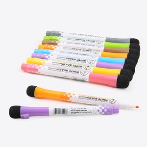 Magnetische kleurrijke wistbare whiteboard pennen marker droge gum tekenen penbord markers met gussen school klaslokaal kantoorbenodigdheden 12 stks/set hy0050