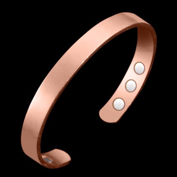 Bracelet en cuivre magnétique guérison Bio thérapie arthrite soulagement de la douleur Bracelet manchette thérapie magnétique Bracelet pour Women245M