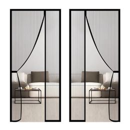 Écran de porte magnétique Taille personnalisée Mosquito Net rideau de rideau de mouche Automatique Ferme de fermeture invisible pour la cuisine salon intérieur 240424