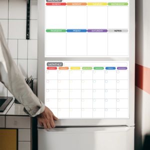 Magnetische droge erase kalender whiteboard koelkast magneet flexibele dagelijkse berichtstickers met 5 bord pen 1 gum