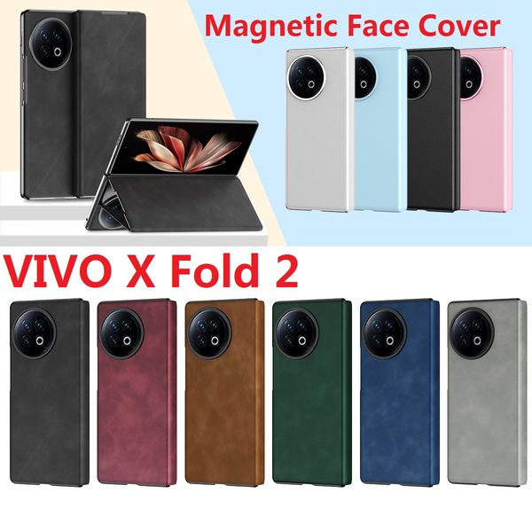 Étuis en cuir magnétiques pour VIVO X Fold 2 Fold2 Case Flip Book Stand Wallet Protection Cover