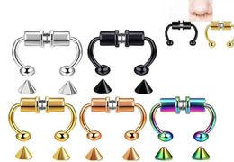 Faux magnétiques non perçants Anneau de nez alliage Nez Piercing Hoop Septum Rings pour hommes Femmes Bijoux Cadeaux Fashion Faux Piercing5533540