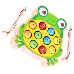 Jouet de pêche magnétique apprenant la motricité Fine jeu en bois non toxique favorise l'interaction parent-enfant pour les garçons filles 240321